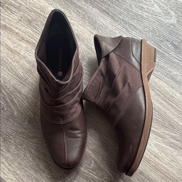 La Mer Women's Brown Leather Ankle Boots Casual Booties Size 9 - Picture 4 of 9